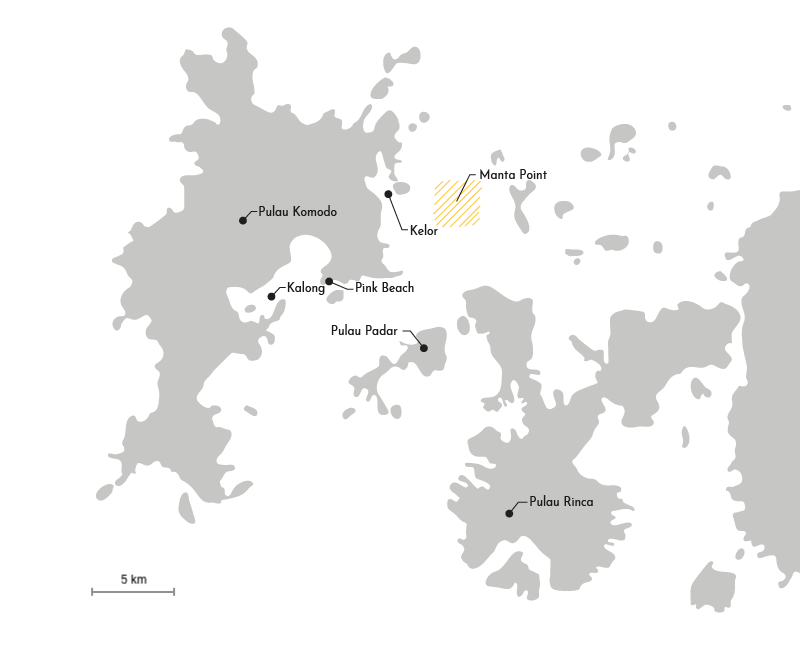 Carte de l'ile de Komodo