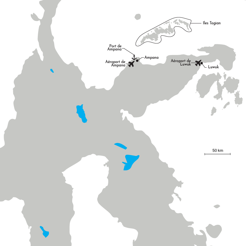 Carte du centre de Sulawesi