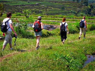 Des touristes en randonnée à Bali
